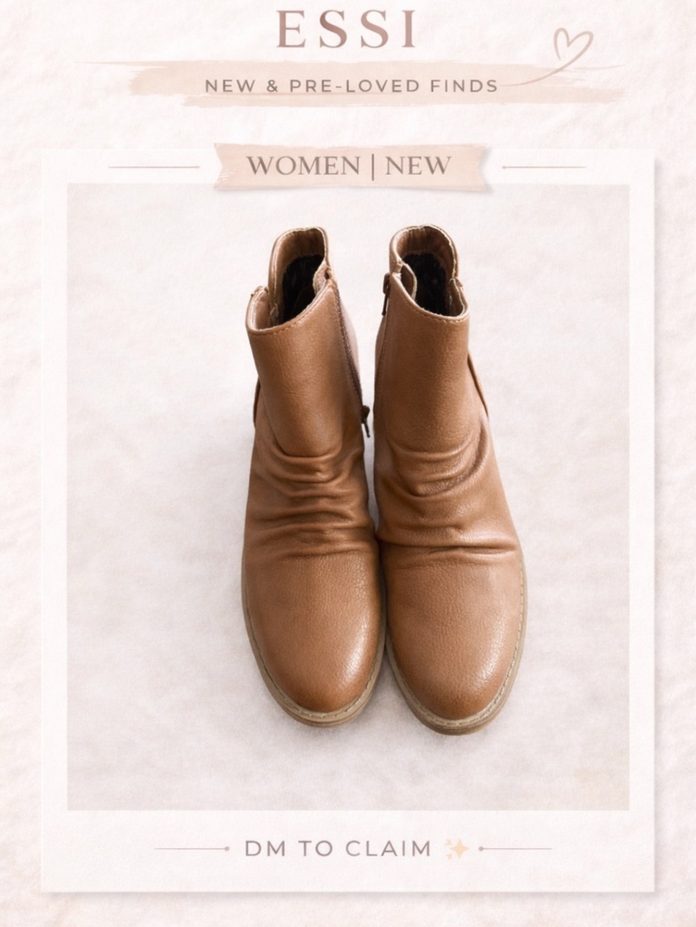 BareTraps Tan Leather Ankle Booties